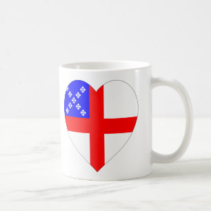 Caneca De Café Coração episcopal da bandeira
