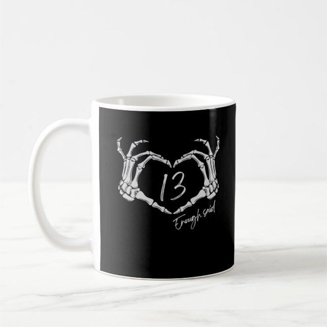 Caneca De Café Coração Esqueleto Mão Clássica (Esquerda)