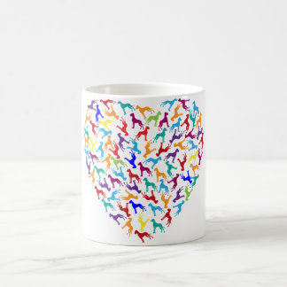 Caneca De Café Coração feito de Grandes Daneses
