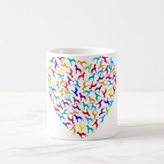 Caneca De Café Coração feito de Grandes Daneses (Centro)