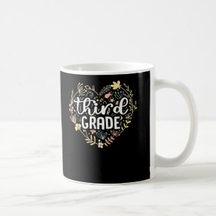 Caneca De Café Coração Floral De 3º Grau De Volta Às Meninas Esco