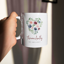 Caneca De Café Coração Floral 'Esta MÃE é amada por'