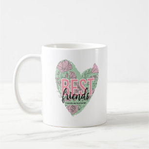 Caneca De Café Coração Floral Moderno