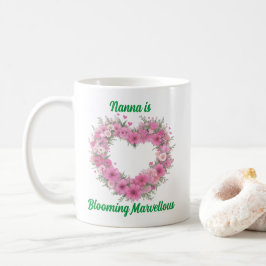 Caneca De Café Coração Floral Rosa Personalizado