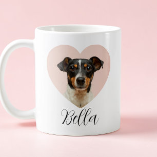 Caneca De Café Coração Fofo Preto Script Personalizado Foto de An