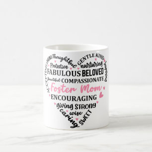 Caneca De Café Coração/Foster Mãe do Dia de as mães Inspiracional