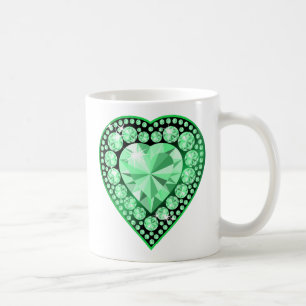 Caneca De Café Coração Gem Emerald