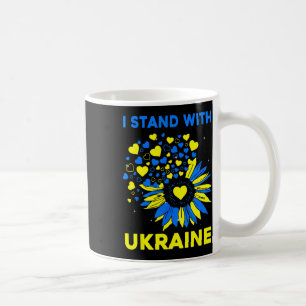 Caneca De Café Coração Girassol Eu Fico Com a Ucrânia 