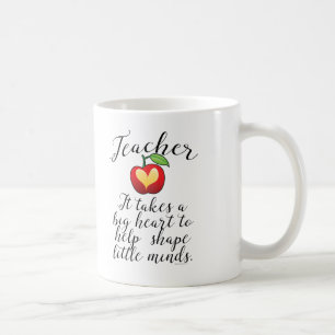 Caneca De Café Coração grande a ajudar a dar forma ao professor