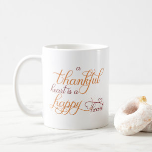 Caneca De Café coração grato é um coração feliz dia de ação de gr