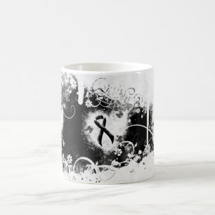 Caneca De Café Coração Grunge de Fita Preta