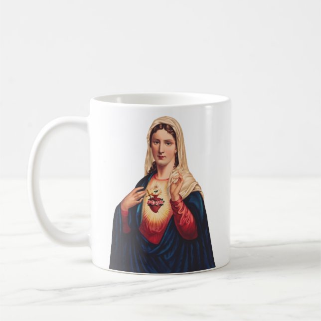 Caneca De Café Coração Imaculado da Virgem Maria (Esquerda)