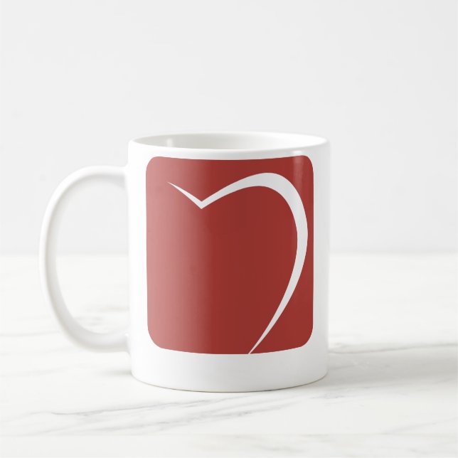 Caneca De Café coração love, (personalizar) adicionar nome, texto (Esquerda)