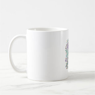 Caneca De Café Coração Macio de Unicórnio Chifre Afiado Fundo Bra