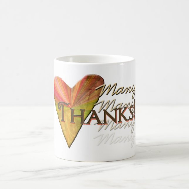 Caneca De Café Coração Multicores Muitos Obrigados (Centro)