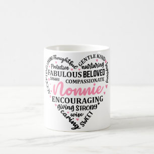 Caneca De Café Coração/nonnie do Dia de as mães Inspiracional