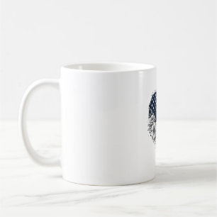 Caneca De Café Coração Patriótico Floral Desenho de Gravura Vinta