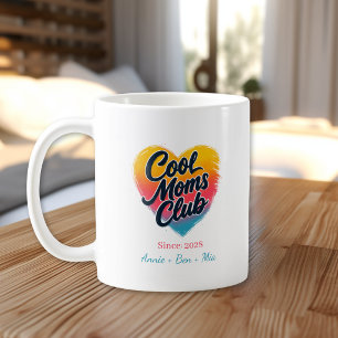 Caneca De Café Coração personalizado do "Clube das Mães Legais"