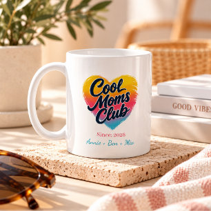 Caneca De Café Coração personalizado do "Clube das Mães Legais"