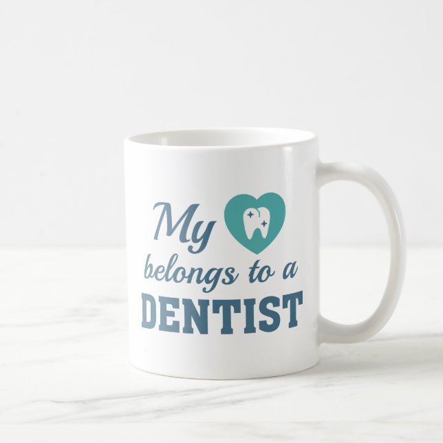 Caneca De Café Coração Pertence Dentista (Direita)