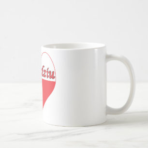 Caneca De Café Coração polonês de Dziadziu
