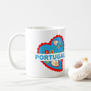 Caneca De Café Coração português alegre