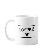 Coração Preto e Branco Escrita à Mão