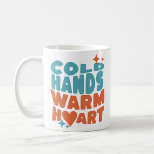 Caneca De Café Coração Quente das Mãos Frio - Terapia de Massagem