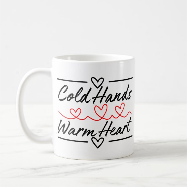 Caneca De Café Coração Quente das Mãos Frio - Terapia de Massagem (Esquerda)