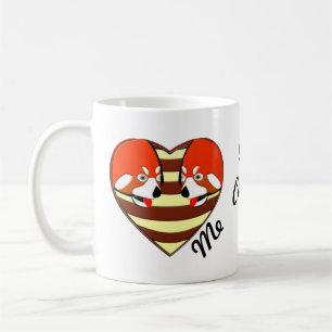 Caneca De Café Coração Red Panda Love