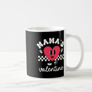 Caneca De Café Coração Retro do Dia dos Namorados da Mamãe para M