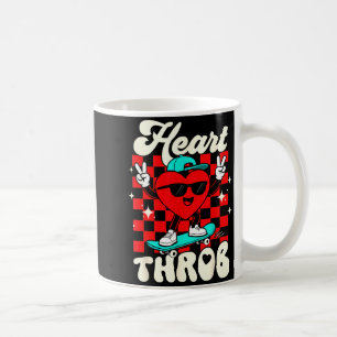 Caneca De Café Coração Retro Groovy Latejante Dia dos Namorados C