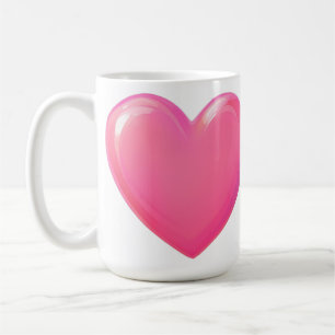 Caneca De Café Coração Rosa