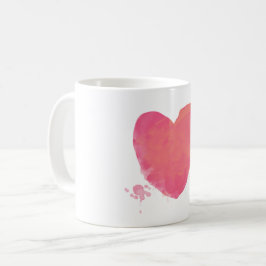 Caneca De Café Coração Rosa