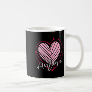 Caneca De Café Coração Rosa Abstrato do Dia dos Namorados Com a P