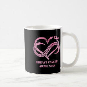 Caneca De Café Coração Rosa Esperança Ama Consciência do Cancer d