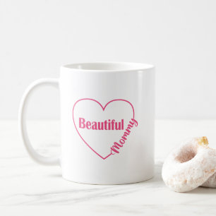 Caneca De Café Coração Rosa Mãe Linda