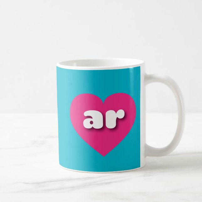 Caneca De Café Coração rosa-quente de Arkansas - Eu amo ar (Direita)