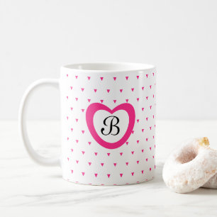 Caneca De Café Coração rosa-quente e triângulo bonito Confetti in