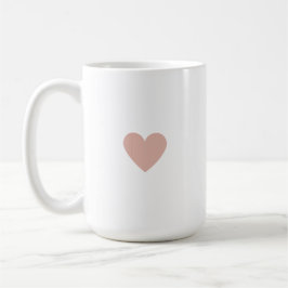 Caneca De Café Coração Rosa Simples Personalizado
