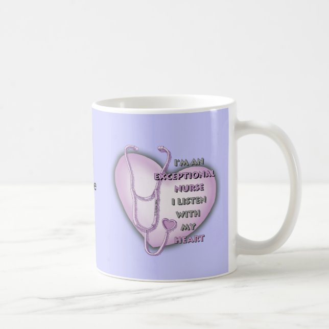 Caneca De Café Coração Roxo enfermeira excepcional  (Direita)