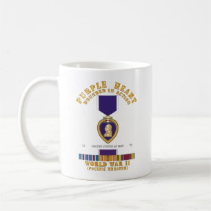 Caneca De Café Coração Roxo - WIA w WII SVC w Coração Roxo - Pac