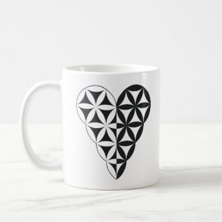 Caneca De Café Coração Sagrado - Coração da vida, Duplo Wh/Bl.