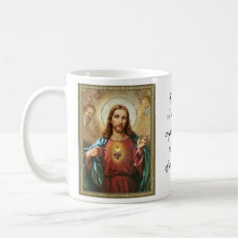 Caneca De Café Coração Sagrado de Jesus Renderizar Oração