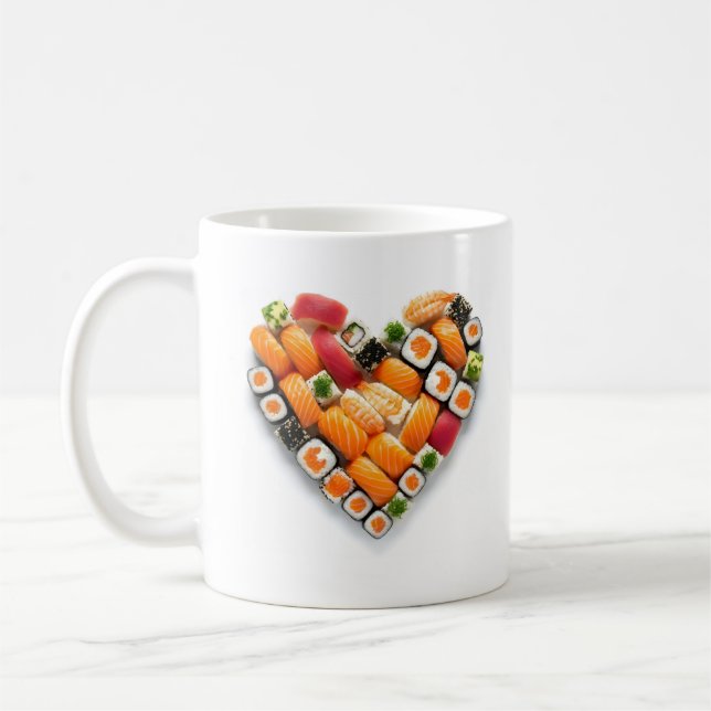 Caneca De Café Coração Sushi (Esquerda)