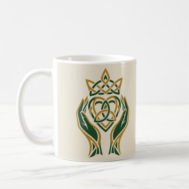Caneca De Café Coração Trinity Claddagh (Esquerda)