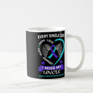 Caneca De Café Coração Turquesa Roxo Perdi Meu Tio Conscientizaçã