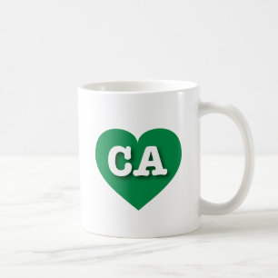Caneca De Café Coração Verde da Califórnia - Grande Amor