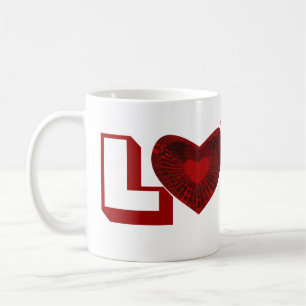 Caneca De Café coração vermelho