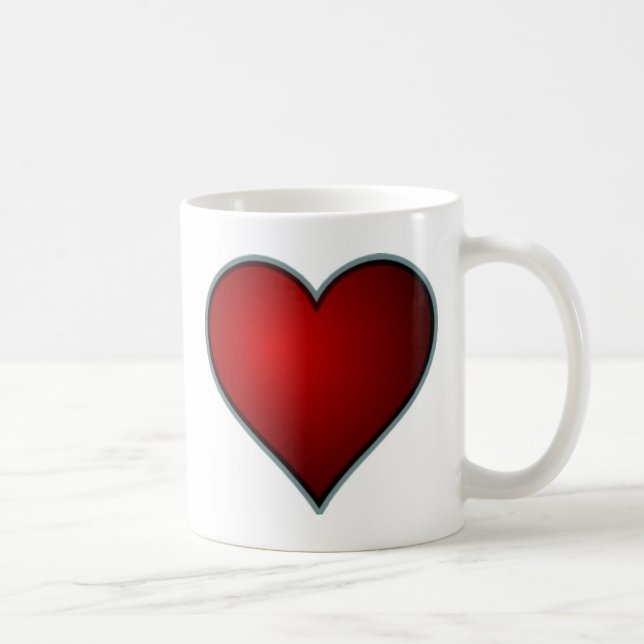 Caneca De Café Coração vermelho (Direita)